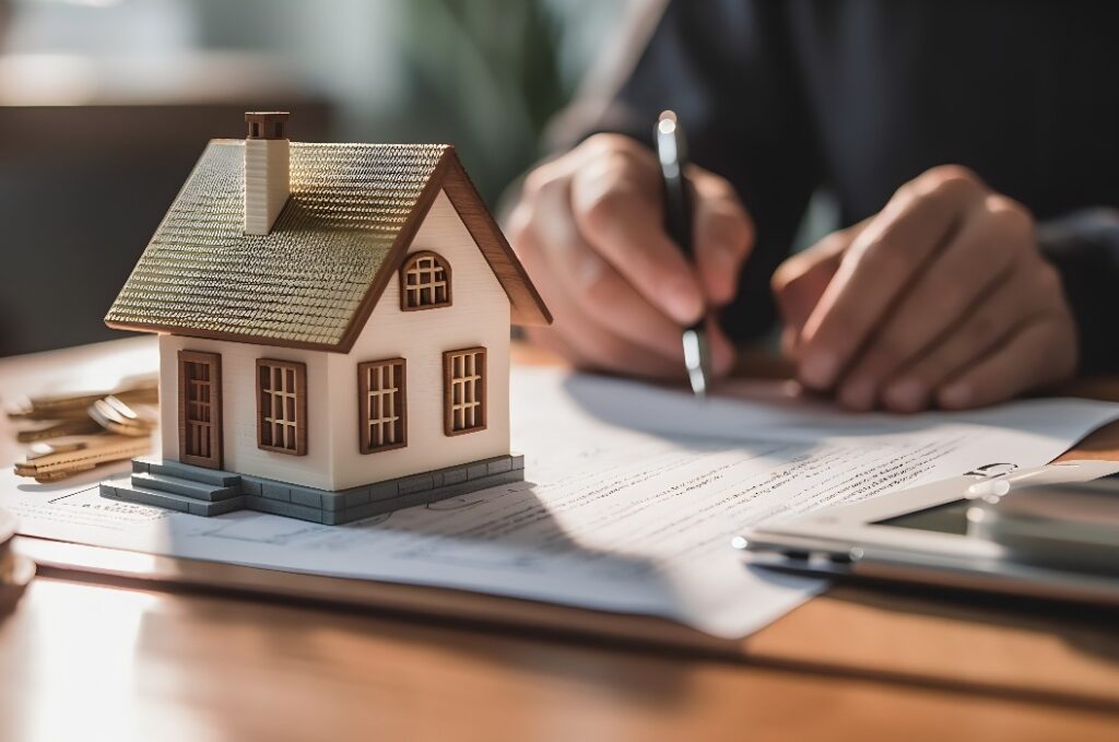 Maison miniature, signature crédit immobilier